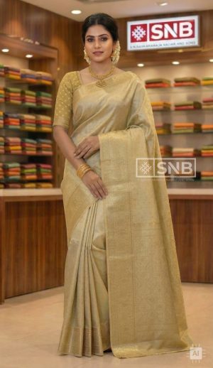 green silk saree