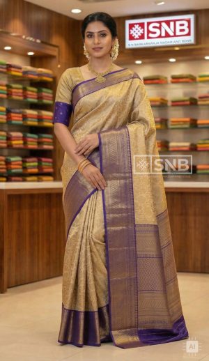 blue silk saree