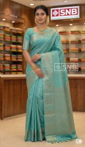 Home green zari saree