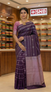 Home brown silk saree
